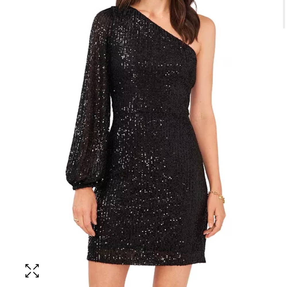Worn Once XS 1.State black sequin mini dress